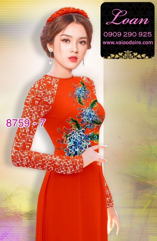 Vải áo dài hoa Cúc Đại Đóa
