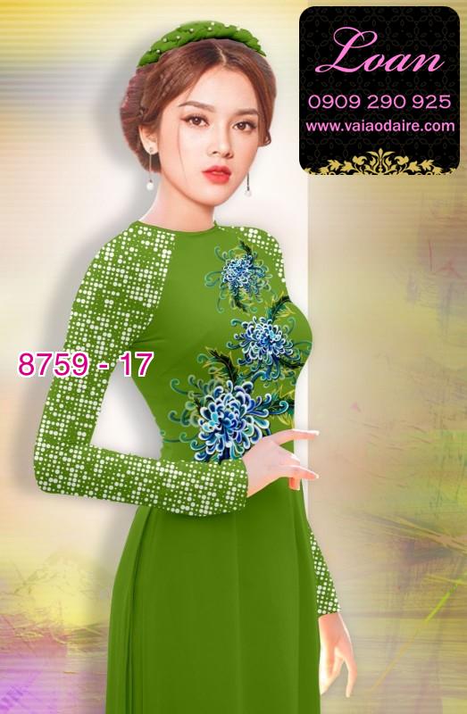 Vải áo dài hoa Cúc Đại Đóa