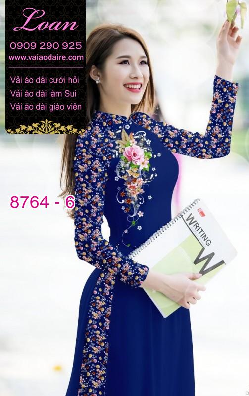 Vải áo dài hoa 3D