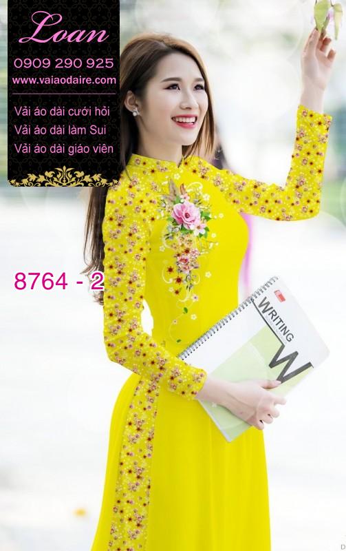 Vải áo dài hoa 3D