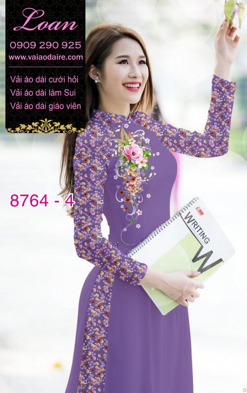 Vải áo dài hoa 3D