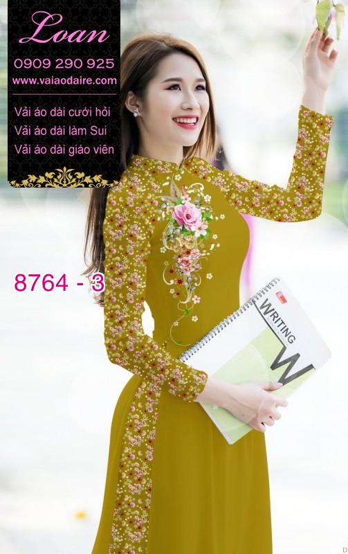 Vải áo dài hoa 3D