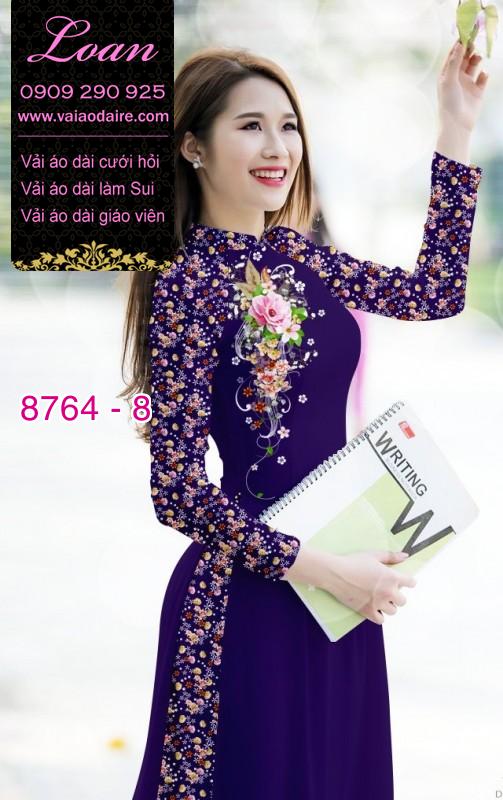 Vải áo dài hoa 3D