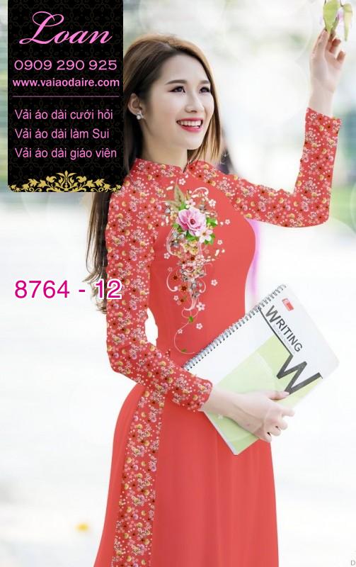 Vải áo dài hoa 3D