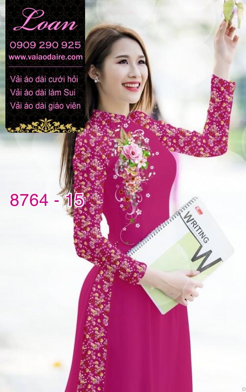 Vải áo dài hoa 3D