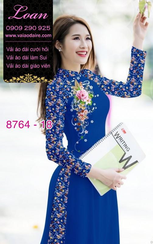 Vải áo dài hoa 3D