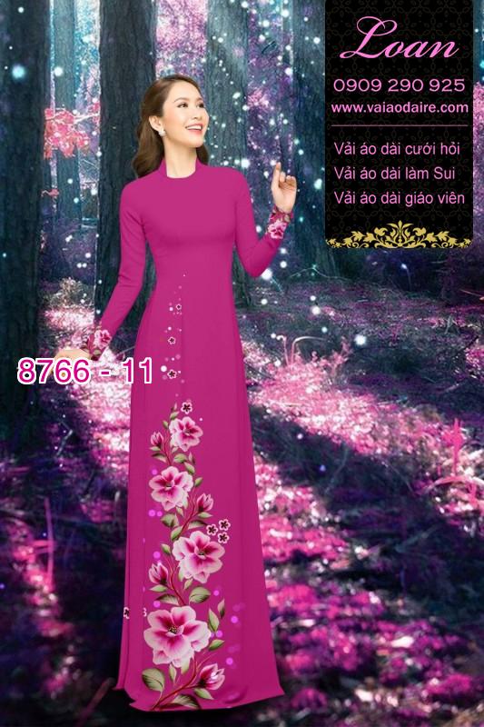 Vải áo dài hoa 3D