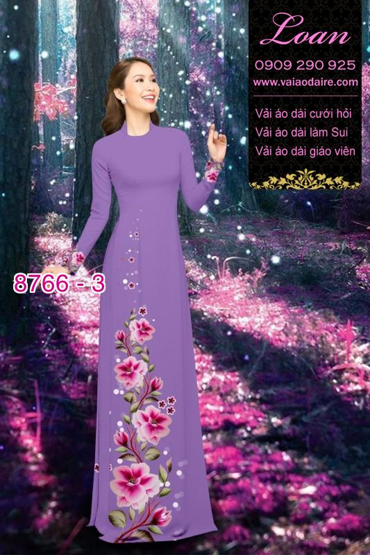Vải áo dài hoa 3D