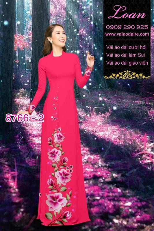 Vải áo dài hoa 3D