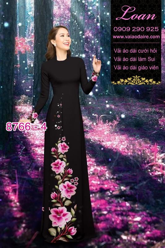 Vải áo dài hoa 3D