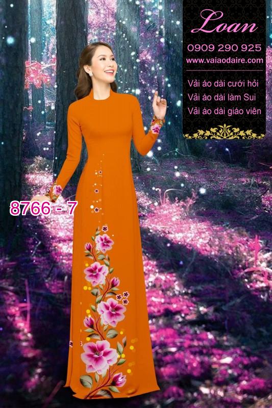 Vải áo dài hoa 3D
