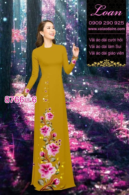 Vải áo dài hoa 3D