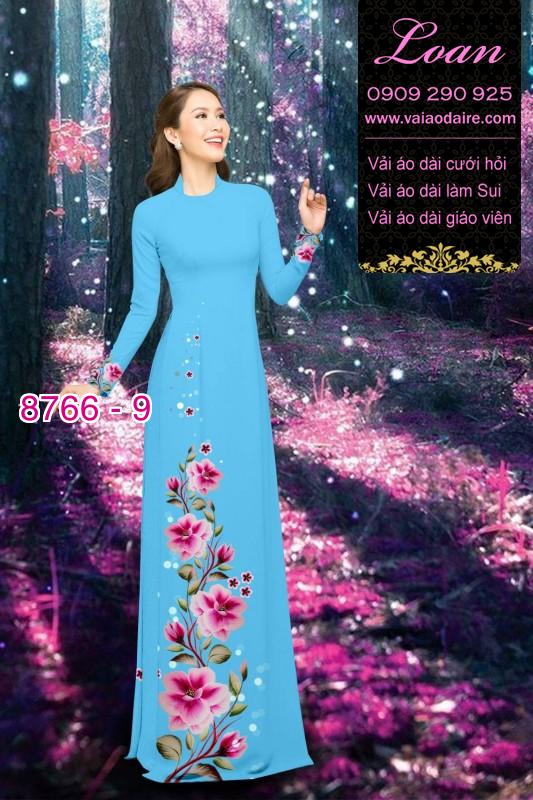 Vải áo dài hoa 3D