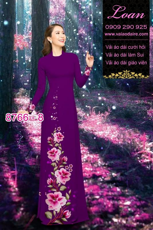 Vải áo dài hoa 3D