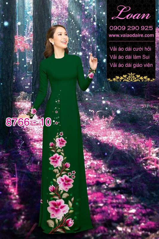 Vải áo dài hoa 3D