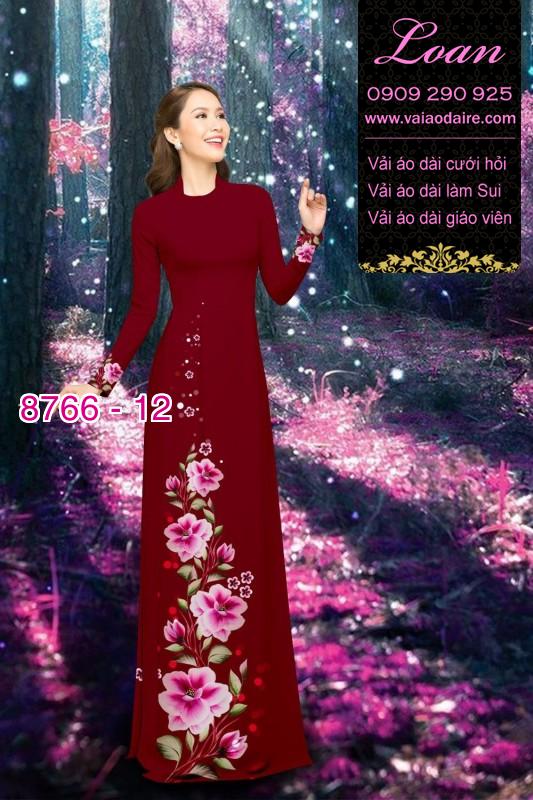 Vải áo dài hoa 3D