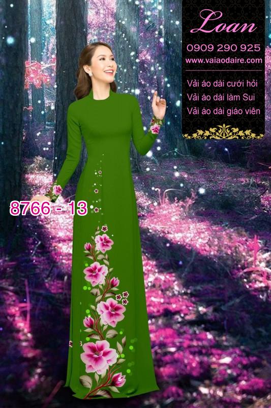 Vải áo dài hoa 3D