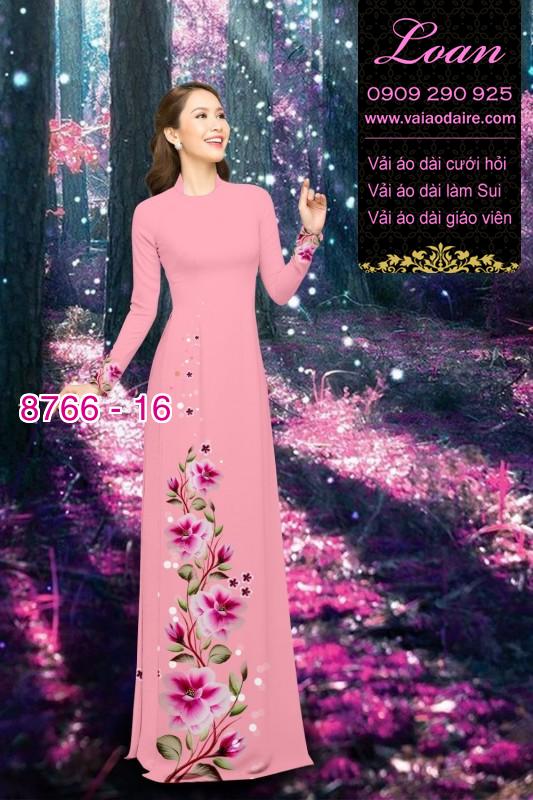 Vải áo dài hoa 3D