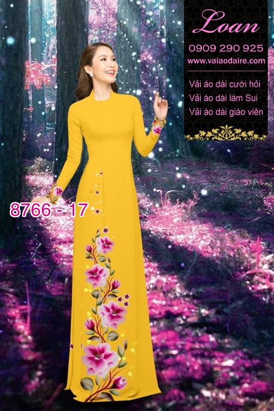 Vải áo dài hoa 3D