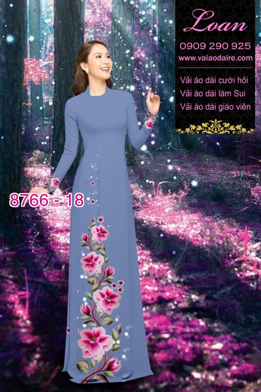 Vải áo dài hoa 3D