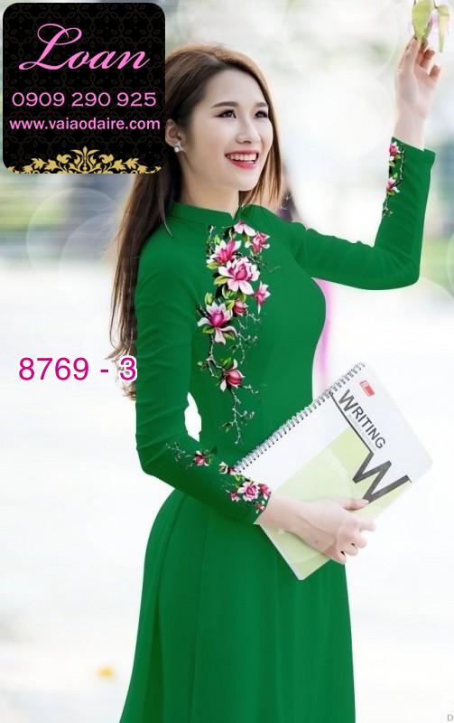 Vải áo dài hoa 3D Vải áo dài hoa 3D