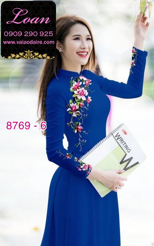 Vải áo dài hoa 3D Vải áo dài hoa 3D