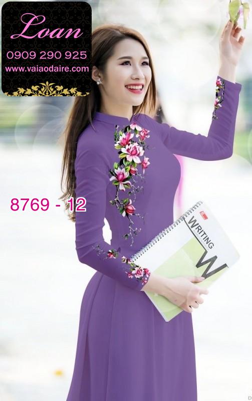 Vải áo dài hoa 3D Vải áo dài hoa 3D