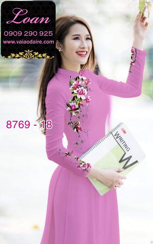 Vải áo dài hoa 3D Vải áo dài hoa 3D