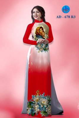 Vải áo dài hình đức mẹ Maria-DT 877
