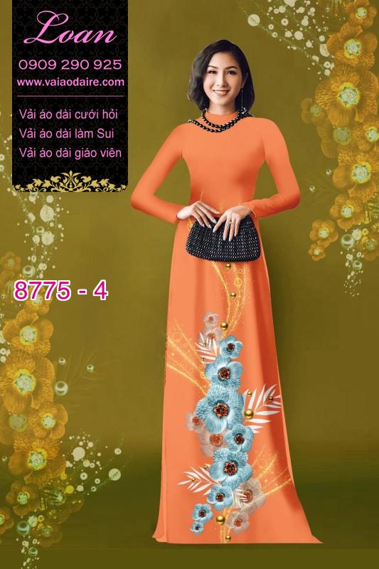 Vải áo dài hoa 3D
