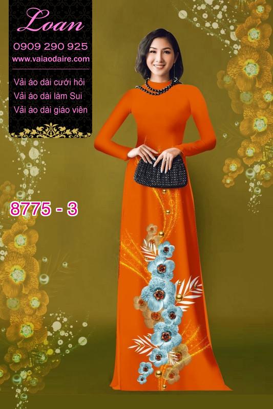 Vải áo dài hoa 3D