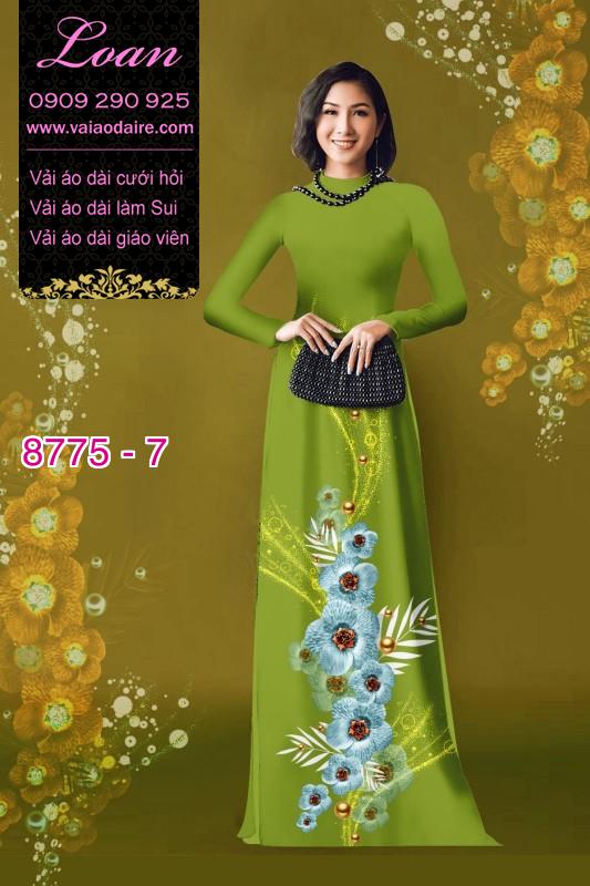 Vải áo dài hoa 3D
