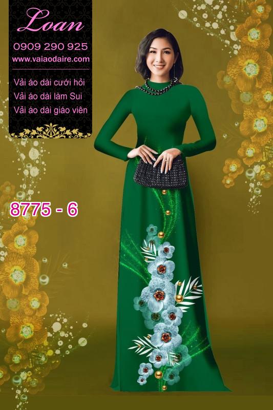 Vải áo dài hoa 3D