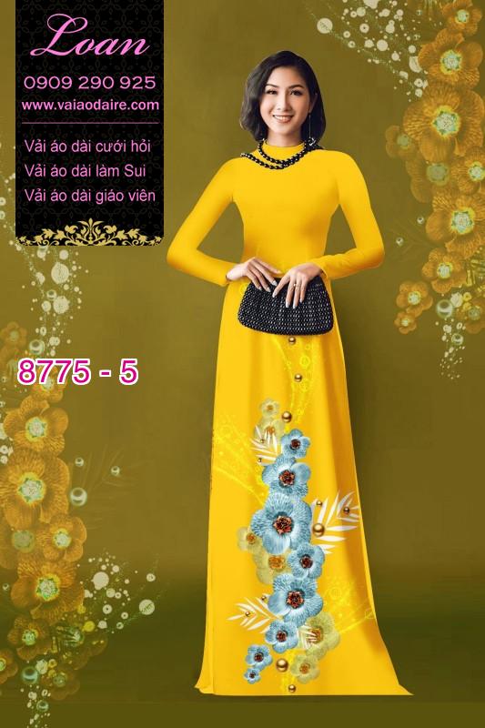 Vải áo dài hoa 3D