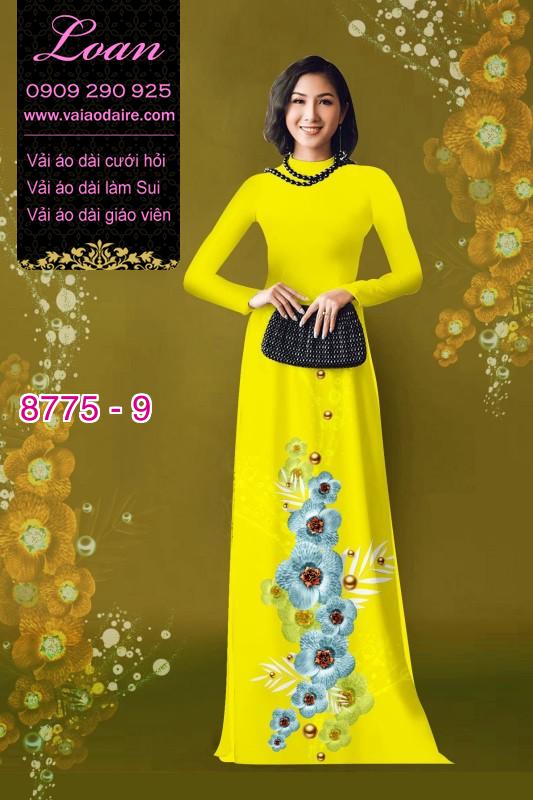 Vải áo dài hoa 3D