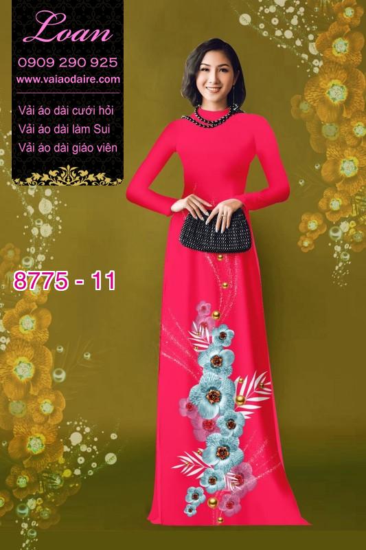 Vải áo dài hoa 3D