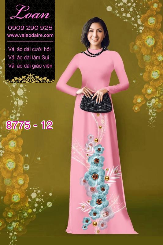 Vải áo dài hoa 3D