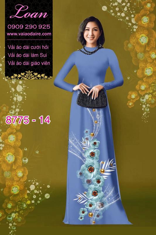 Vải áo dài hoa 3D