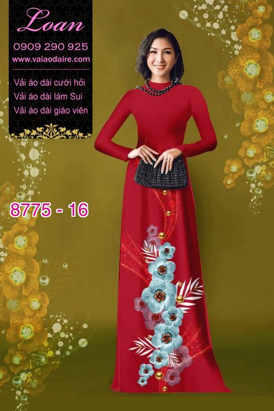 Vải áo dài hoa 3D