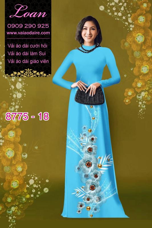 Vải áo dài hoa 3D