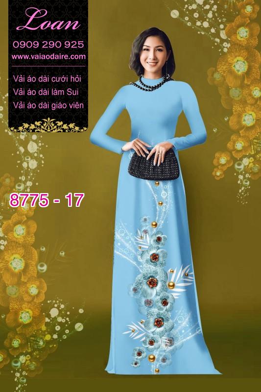Vải áo dài hoa 3D