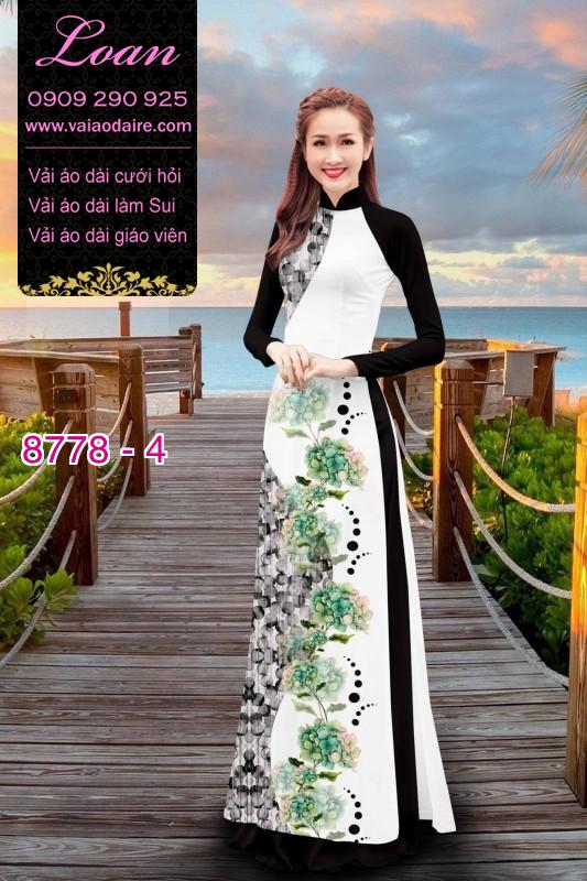 Vải áo dài hoa 3D