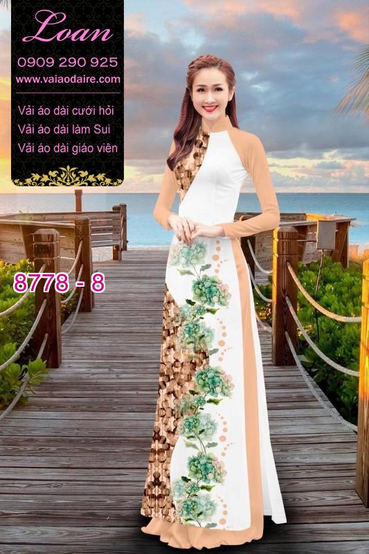 Vải áo dài hoa 3D