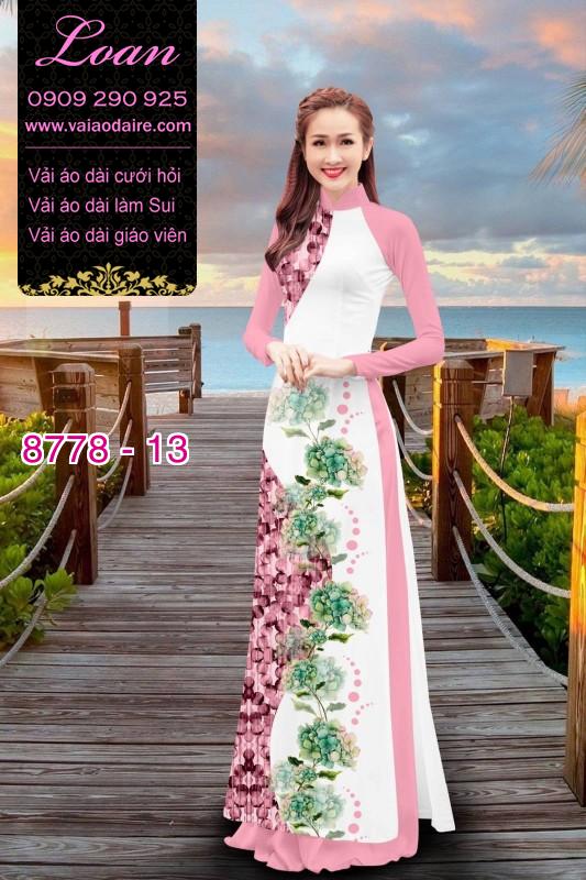 Vải áo dài hoa 3D