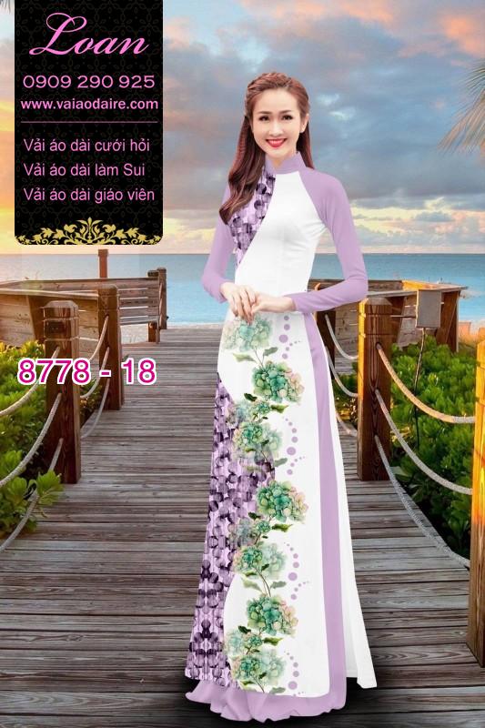 Vải áo dài hoa 3D