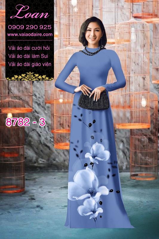 Vải áo dài hoa 3D