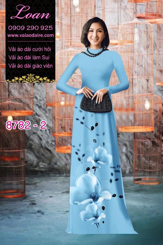Vải áo dài hoa 3D