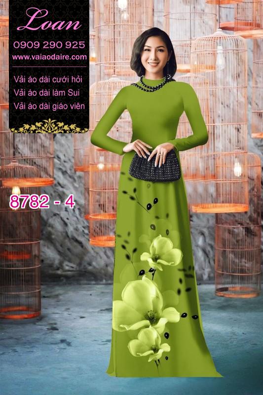 Vải áo dài hoa 3D