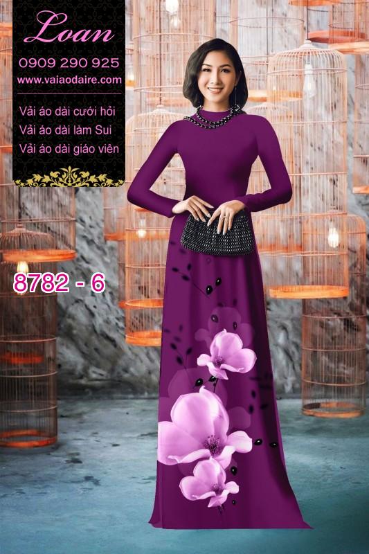Vải áo dài hoa 3D