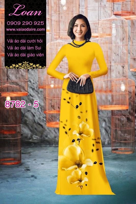Vải áo dài hoa 3D
